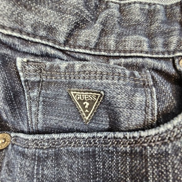 Guess Jeans Men's 28x28.5 Blue Whiskered Slim Straight Denim Casual Tag 28x30 - Picture 5 of 14